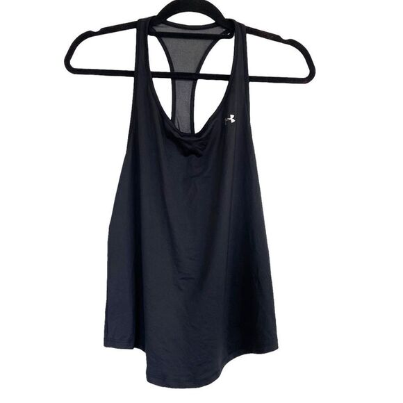 Under Armour Mesh Back Round Hem Tank Black - Picture 2 of 5